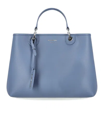 Emporio Armani Myea Asfalto Terra Medium Shopping Bag In Blue