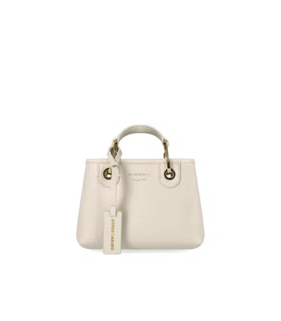 Emporio Armani Myea Corda Terra Mini Shopping Bag In White