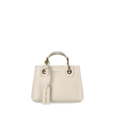 Emporio Armani Myea Corda Terra Mini Shopping Bag In White