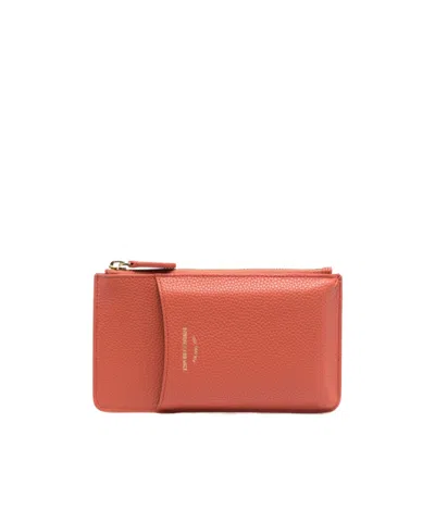 Emporio Armani Myea Debossed-logo Wallet In Red