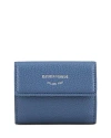 Emporio Armani Myea Trifold Wallet With Deer Print In Solid Medi