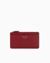 Emporio Armani Myea Deer-print Card Holder With Zip In Burgundy