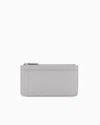 Emporio Armani Myea Deer-print Card Holder With Zip In Grey
