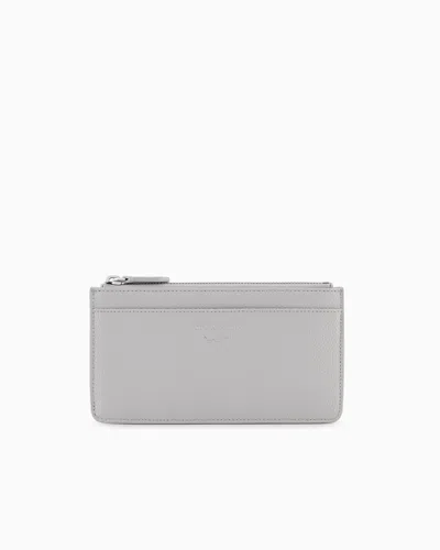 Emporio Armani Myea Deer-print Card Holder With Zip In White