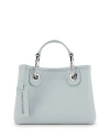 Emporio Armani Myea Deer Print Mini Tote In Light Grey