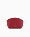 Emporio Armani Myea Deer-print Washbag In Burgundy