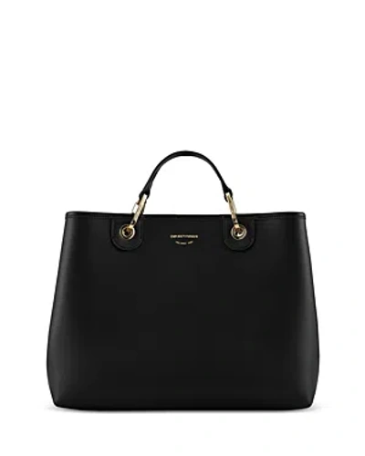 Emporio Armani Myea Medium Black Shopper Tote Bag In Pepper