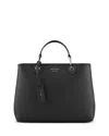 Emporio Armani Medium Myea Shopper Bag With Deer Print In Navy