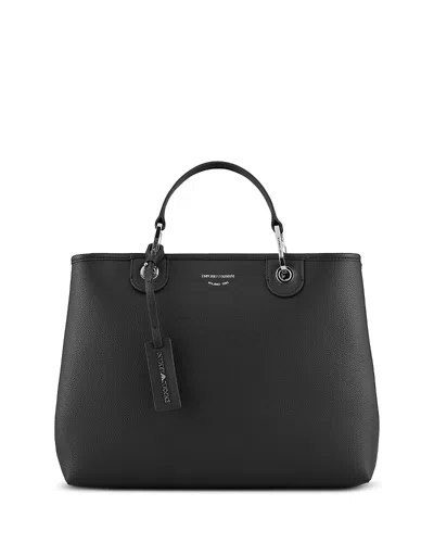 Emporio Armani Medium Myea Shopper Bag With Deer Print In Navy Blue