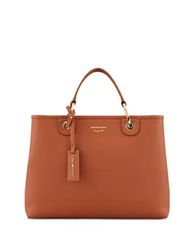 Emporio Armani Myea Medium Shopper Tote Bag In Brown