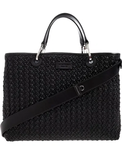 Emporio Armani Myea Medium Shopping Bag In Black