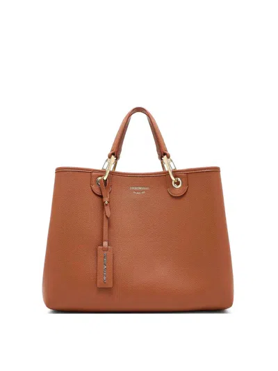 Emporio Armani Myea Medium Shopping Bag In Brown