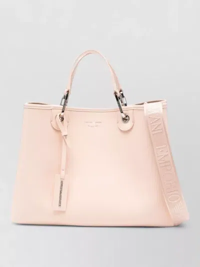 Emporio Armani Medium Myea Shopper Bag With Deer Print In Pink