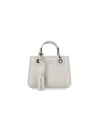 Emporio Armani Myea Perla Tabacco Mini Shopping Bag In White