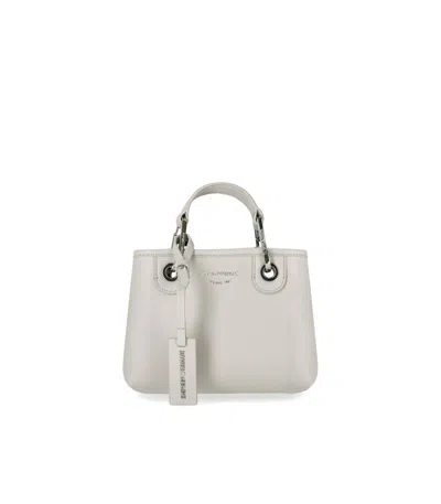 Emporio Armani Myea Perla Tabacco Mini Shopping Bag In Gray