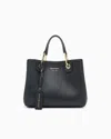 Emporio Armani Myea Shopper Bag With Deer Print In Schwarz