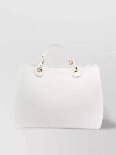 Emporio Armani Myea Shopper Tote Bag In White