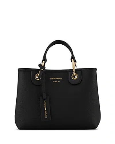 EMPORIO ARMANI MYEA SMALL BLACK SHOPPER TOTE BAG