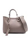 Emporio Armani Taupe Eco-leather Shopping Bag In Gray