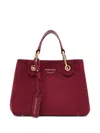 Emporio Armani Red Myea Small Tote In Brown