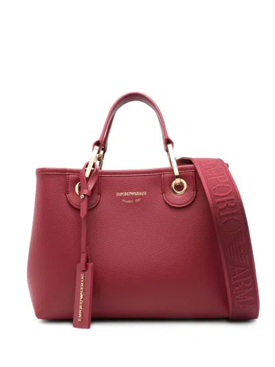 Emporio Armani Myea Small Shopping Bag In Burgundy