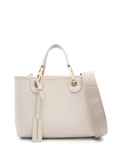 Emporio Armani Myea Small Tote Bag In Beige