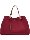 Emporio Armani Myea Top-handle Gold-tone Ring Tote Bag In Red