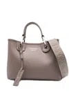 Emporio Armani Taupe Eco-leather Shopping Bag In Brown