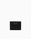 Emporio Armani Myea Trifold Wallet With Deer Print In Black