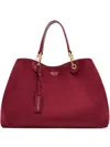 Emporio Armani Myea Top-handle Gold-tone Ring Tote Bag In Red