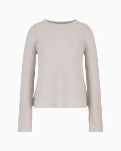 Emporio Armani Nahtloser Pullover Aus Alpaka Mit Karomuster In Gray