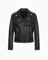 Emporio Armani Nappa-lambskin Biker Jacket In Black