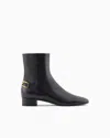 Emporio Armani Official Store Bottines En Nappa Avec Plaque Aigle In Noir