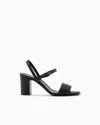Emporio Armani Nappa-leather Heeled Sandals With Eagle Plate