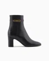 Emporio Armani Official Store Bottines En Nappa Avec Plaque Aigle In Noir