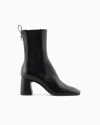 Emporio Armani Official Store Nappa Leather High-heeled Ankle Boots With Elastic Insert In Black