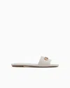 Emporio Armani Nappa-leather Sandals With Eagle Plate In White