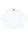 Emporio Armani Crew Neck Cotton Blouse With Short Sleeves