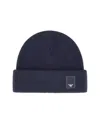 Emporio Armani Wool Beanie Hat With Logo In Blue