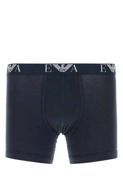 Emporio Armani Navy Blue Cotton Boxer Set