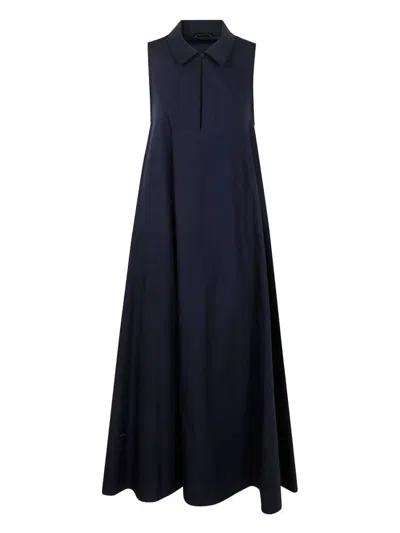 Emporio Armani Navy Blue Cotton Long Dress