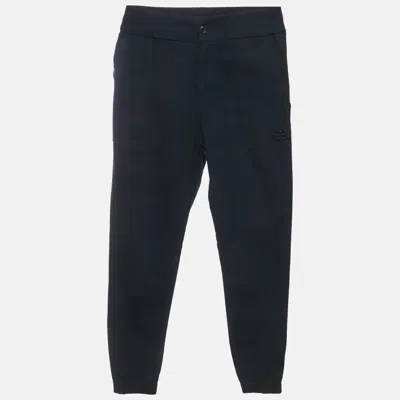 Pre-owned Emporio Armani Navy Blue Crepe Blend Trousers 12yrs