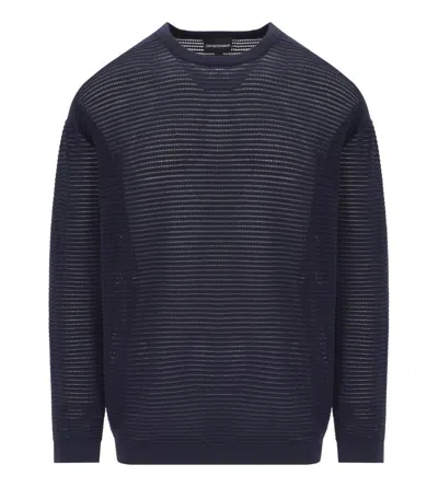 EMPORIO ARMANI EMPORIO ARMANI NAVY BLUE CREWNECK JUMPER