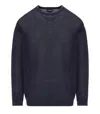 Emporio Armani Navy Blue Crewneck Jumper In Gray