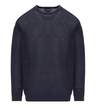 Emporio Armani Navy Blue Crewneck Jumper