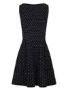 Emporio Armani Navy Blue Dotted Short Dress In Black