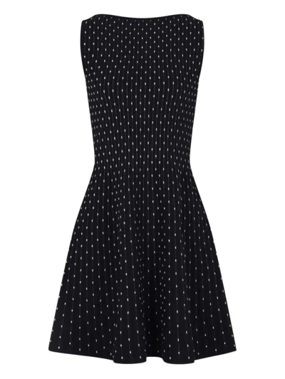 EMPORIO ARMANI NAVY BLUE DOTTED SHORT DRESS