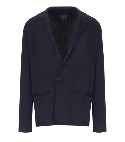 Emporio Armani Navy Blue Knitted Jacket