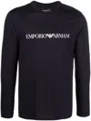 Emporio Armani Men's Logo Cotton T-shirt In Navy Blue