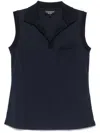 Emporio Armani Collared Sleeveless Top With Pocket And Slits